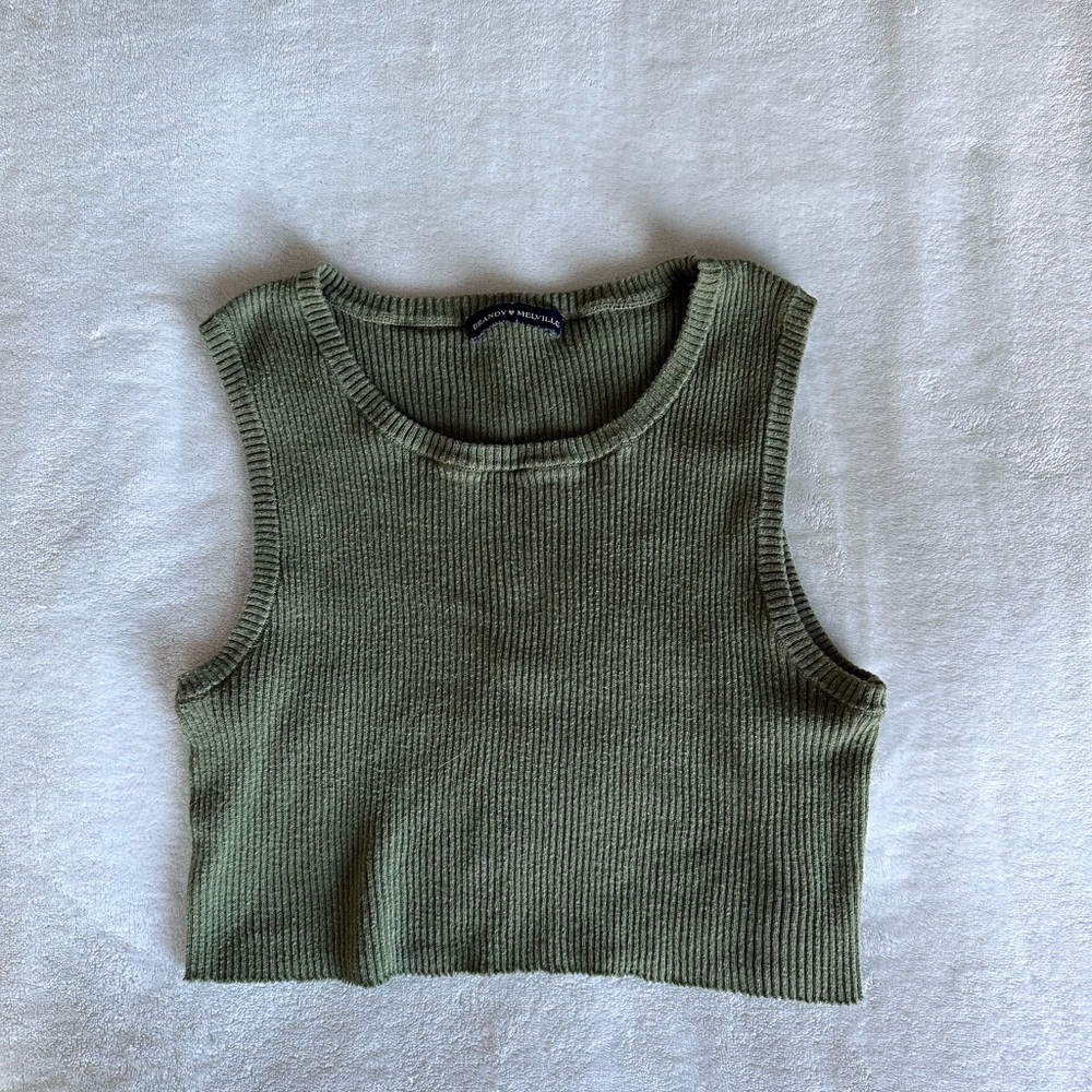 brandy melville cropped green tank